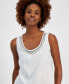 ფოტო #2 პროდუქტის Women's 100% Linen Embellished Tank Top, Created for Macy's