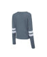 Фото #3 товара Women's Gray Distressed New York Islanders Meadow Long Sleeve T-shirt and Shorts Sleep Set