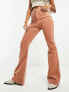 Free People cord high-waisted flares in tan