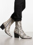 Фото #4 товара ASOS DESIGN heeled boots in snake print faux leather