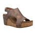 Corkys Carley Metallic Studded Wedge Womens Brown Casual Sandals 30-5316-WABM