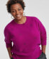 Plus Size 100% Cashmere Star Sweater, Created for Macy's Fushia Flair, 3X - фото #3