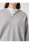 Фото #9 товара Свитер Koton Oversize Hooded Buttoned Neck