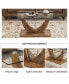 Фото #6 товара Minimalist glass coffee table with wood/MDF legs & steel columns: CT-907