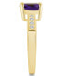 ფოტო #4 პროდუქტის Amethyst and Diamond Ring (2 ct.t.w and 1/8 ct.t.w) 14K Yellow Gold