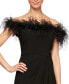 Фото #3 товара Faux-Feather Off-The-Shoulder Gown