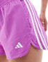 Adidas Performance pacer training 3-stripes high rise shorts in purple Lila Explosion/Weiß, XS 5in - XS - фото #2