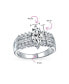 ფოტო #4 პროდუქტის Art Deco Style 2.5CT Wide Triple 3 Row Band Channel Set Cubic Zirconia AAA CZ Solitaire Brilliant Cut Marquise Engagement Ring .925 Sterling Silver