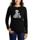 ფოტო #1 პროდუქტის Women's Long Sleeve Word Art Dogs and Cats T-shirt