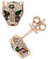 ფოტო #1 პროდუქტის Signature by EFFY® Diamond (1/3 ct. t.w.) & Tsavorite Accent Panther Stud Earrings in 14k Rose Gold