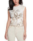 ფოტო #1 პროდუქტის Women's Tobacco Palms Printed Corset T-Shirt