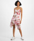 ფოტო #1 პროდუქტის Juniors' Printed Asymmetrical Hem Mini Dress