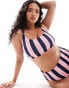 Фото #3 товара ASOS DESIGN Curve Sidney crop bikini top in stripe