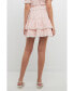 Women's Floral Eyelet Ruffled Mini Skirt