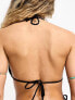 The Frolic alexandrite triangle broderie bikini top in black