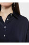 Lcw Vision Önden Düğme Kapamalı Düz Uzun Kollu Oversize Kadın Saten Gömlek