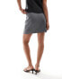 ASOS DESIGN Petite tailored mini skirt with splits in grey