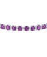 ფოტო #2 პროდუქტის Simple Strand Alternating Purple Natural Amethyst Zircon Tennis Bracelet For Women Sterling Silver 7.25 Inch