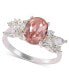 ფოტო #1 პროდუქტის Silver-Tone Cubic Zirconia & Oval Color Crystal Ring, Created for Macy's