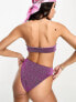 Фото #8 товара ASOS DESIGN mix and match glitter ring detail high leg high waist bikini bottom in pink