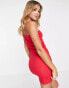 Brave Soul torri ribbed bodycon cami dress in red