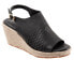 Фото #2 товара Softwalk Hixson S2207-001 Womens Black Wide Leather Wedges Sandals Shoes 11