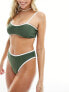 4th & reckless calli contrast bikini bottom in sage green