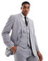 ASOS DESIGN slim fit wool mix suit jacket in grey basketweave