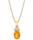 ფოტო #1 პროდუქტის Citrine (1-1/4 ct. t.w.) & Diamond Accent Oval 18" Pendant Necklace in 14k Gold