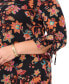 Plus Size Floral-Print Bell-Sleeve Shift Dress