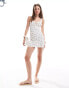 Pull&Bear milkmaid style mini dress in white floral