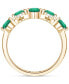 ფოტო #3 პროდუქტის Emerald (5/8 ct. t.w.) & Diamond (1/5 ct. t.w.) Double Row Ring in 14k Gold (Also in Ruby & Sapphire)