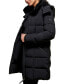 Фото #3 товара Petite Faux-Leather-Trim Hooded Puffer Coat