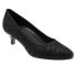 Trotters Kiera T1805-071 Womens Black Leather Slip On Pumps Heels Shoes