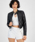 Фото #1 товара Women's Anita Faux-Leather Zip-Cuff Jacket