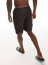 Topman cargo swim shorts in black