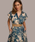 ფოტო #5 პროდუქტის Women's Linen-Blend Printed Shirtdress