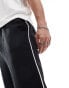 Фото #3 товара ASOS DESIGN wide leg joggers with contrast side stripe in black