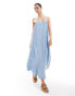 Pimkie strappy v neck midaxi dress in light blue Синий, S - фото #1