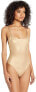 Skin 180746 Womens The Sloane Mallot Swimsuits One Piece Gold Dust Size X-Small