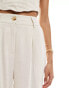 Фото #4 товара Style Cheat wide leg linen look trousers in cream