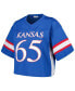 Фото #3 товара Women's #65 Royal Kansas Jayhawks Fashion Boxy Cropped Football Jersey