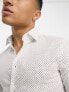 Calvin Klein slim shirt in white mini geo print