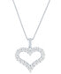 ფოტო #1 პროდუქტის Lab Grown Diamond Heart Pendant Necklace (1/2 ct. t.w.) in Sterling Silver, 16" + 2" extender