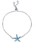 ფოტო #1 პროდუქტის Lab-Created Blue Opal Starfish Bolo Bracelet in Sterling Silver