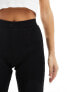 Miss Selfridge Petite rib kick flare trouser n black