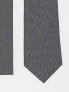 Noak slim tie and pocket square in grey crosshatch