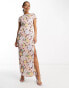 Фото #8 товара ASOS DESIGN button side detail satin midi tea dress in bold floral print