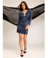 ფოტო #4 პროდუქტის Women's Sequined Velvet Mini Dress