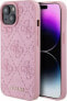 Guess Guess GUHCP15SP4EPMP iPhone 15 / 14 / 13 6.1" różowy/pink hardcase Leather 4G Stamped - фото #1